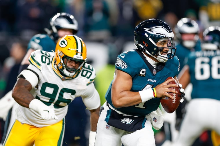 Jalen Hurts and the Eagles will face the Packers on Sunday after beating them twice last season, including in the wild-card round of the playoffs.