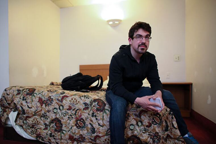 Philadelphia Daily News crime reporter Vinny Vella spends one night at the Neshaminy Inn, in Trevose Pa., on Saturday April 12, 2014. (Joseph Kaczmarek/For the Daily News)