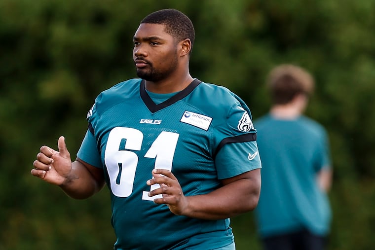 Something about Eagles offensive lineman Willie Lampkin keeps defensive tackle Jordan Davis up at night.