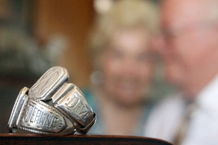 Dave Kershaw of Barnesboro got these rings from an ex-POW. (Tim Hawk / Gloucester County TImes)