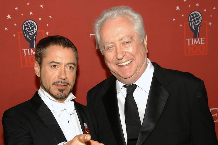 Actor Robert Downey Jr., left, and his father Robert Downey Sr. at Time's 100 Most Influential People in the World Gala in New York on May 8, 2008.