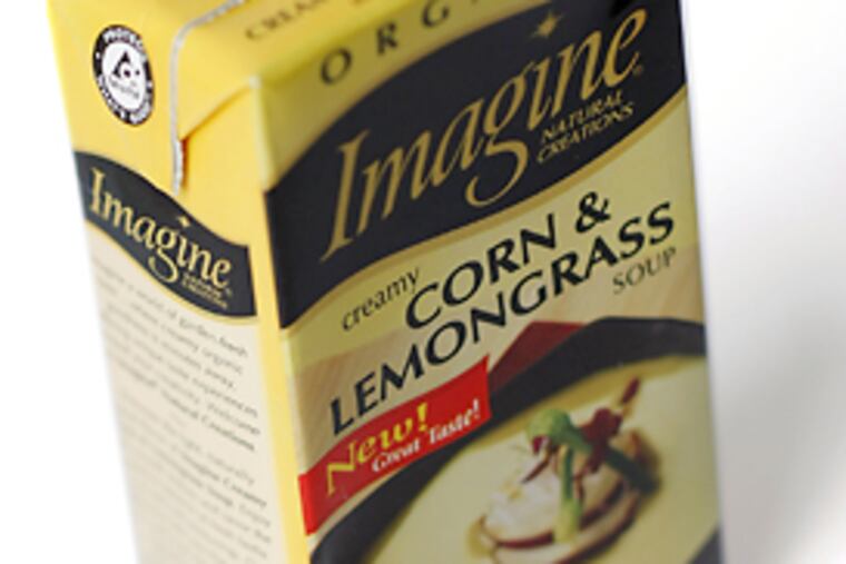 Imagine having Creamy Corn and Lemongrass soup for lunch at the office, without calling for takeout. Imagine brand has a line of 16 new tasty soups in shelf-stable boxes that store nicely in a desk drawer.