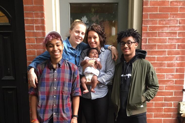 Bird/Keating pic 1: (left to right) Oona, Jane, Kelly holding Josephine, Jacquo. Photo credit: Rebecca Maury