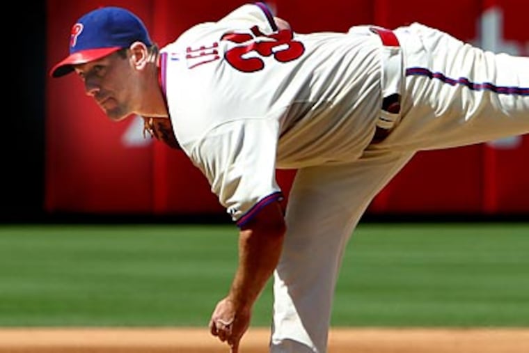 Cliff Lee pitched seven innings, allowed one run and struck out five against the Nationals on Sunday. (Ron Cortes/Staff Photographer)