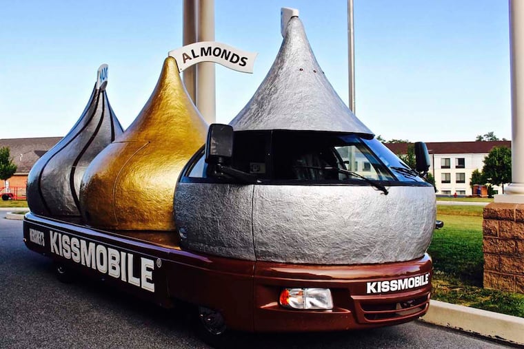 In Hershey, they drop a chocolate kiss, of course.