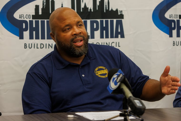 Ryan N. Boyer, President of Philadelphia Building and Construction Trades Council, announces who the coalition of unions is endorsing in the upcoming City Council election. He hosted a press conference Wednesday at the Philadelphia Building and Construction Trades Council headquarters on Woodhaven Road.