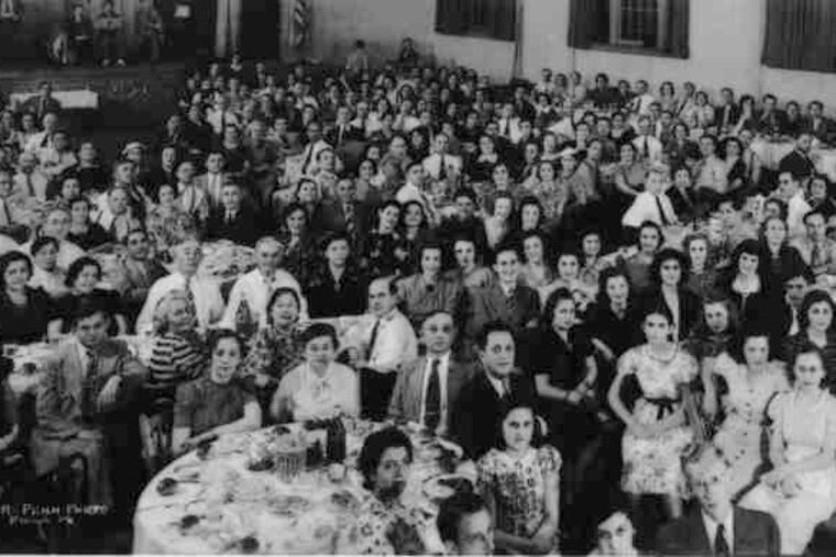 Members of the Workmen's Circle , dedicated to preserving Yiddish language and culture in the United States, gather for a celebration in 1938. Philadelphia's district was one of the largest.