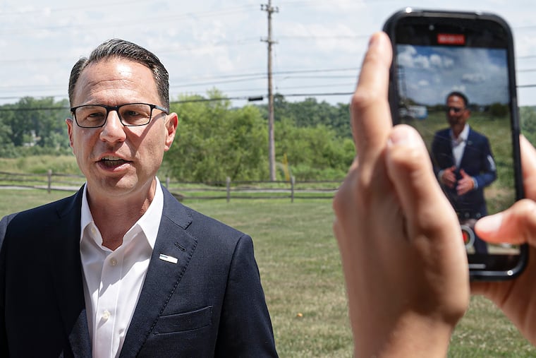 Gov. Josh Shapiro delivers a speech for his social media team on Friday, minutes after speaking about investments in Pennsylvania's HBCUs, and his potential VP candidacy during a visit to Cheyney University.