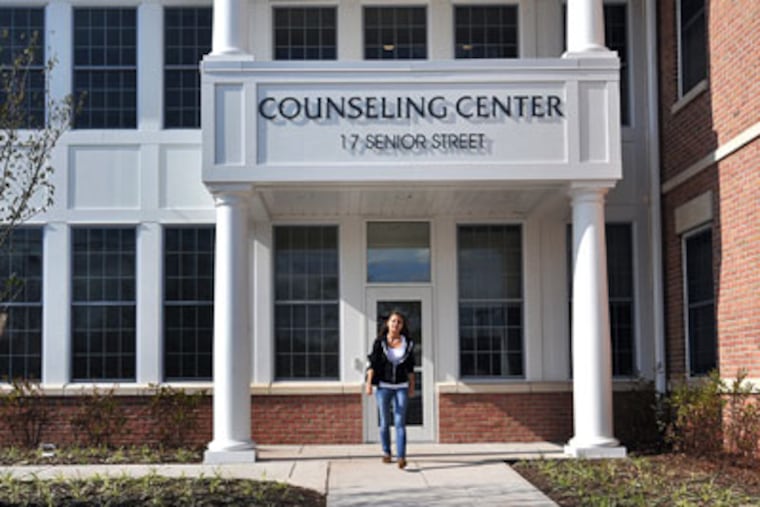 Rutgers student Justine Grosso, 20, is an intern at the new Counseling Center at Rutgers University in New Brunswick. ( Sharon Gekoski-Kimmel / Staff Photographer )