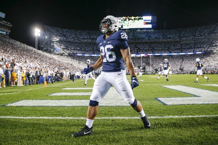 Penn State running back Saquon Barkley after running for a first-quarter touchdown against Michigan on Oct. 21.