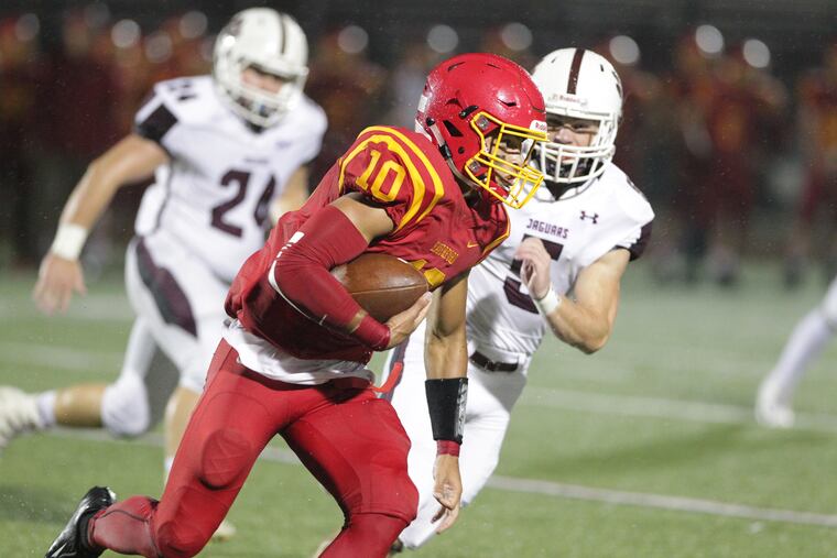 Senior Trey Blair led Haverford High past Upper Darby, 42-18, on Thanksgiving day.