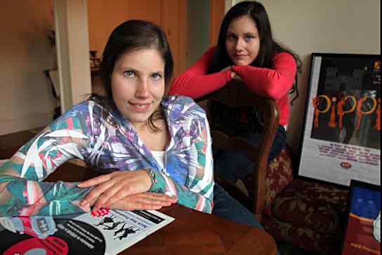 Chloe Kirkland (left) will get her star turn in Acting Without Boundaries' staging of "Grease." With her is sister Julia. (Laurence Kesterson/Staff)