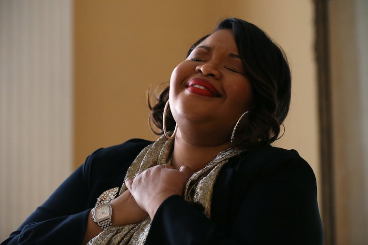 Soprano Karen Slack, curator of the film #SayTheirNames: Women of the Movement, at the Academy of Vocal Arts.