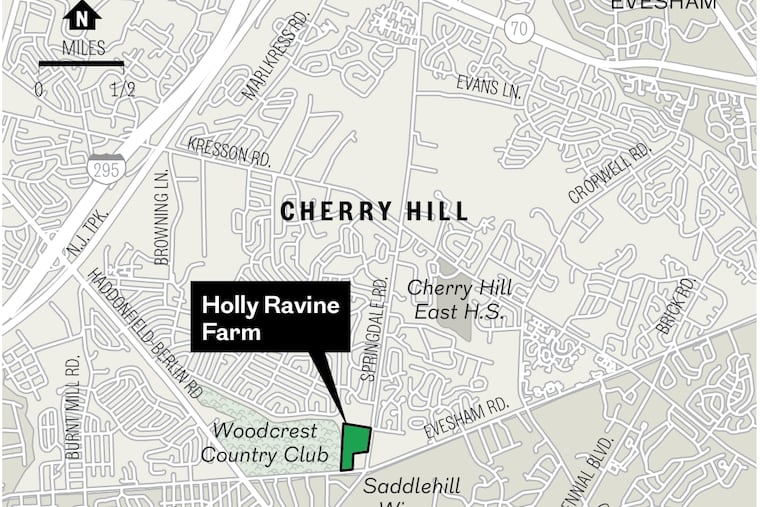 Locator map of Holly Ravine Farm in Cherry Hill