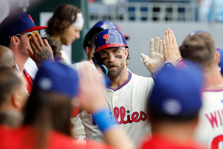 The Phillies' Bryce Harper was finally heating up before the All-Star break.