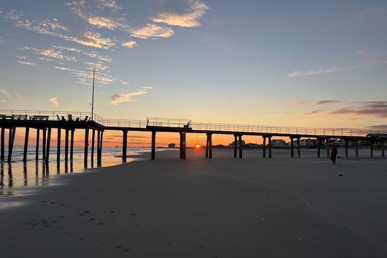 The sunset is visible from the beach in (almost) winter as seen in Ventnor, N.J.