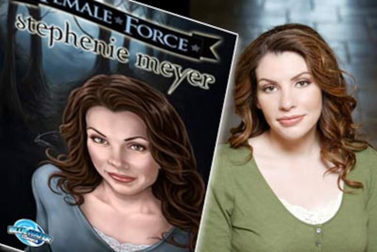 In the bio comic "Female Force," we find out that author Stephenie Meyer, right, was inspired to write "Twilight" by a literal dream that woke her up one night.