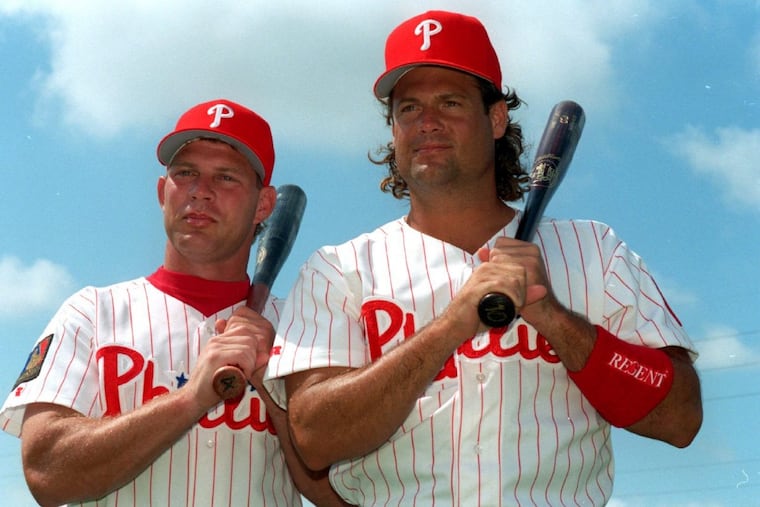 Lenny Dykstra and Darren Dalton at Spring Training in 1995.
