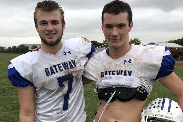 Matt Goetz (left) and Jake Schultes led Gateway to a 27-20 win over Paulsboro.