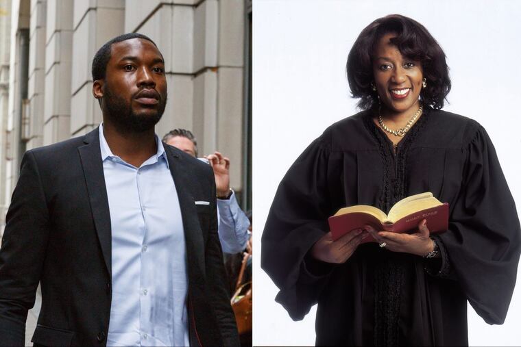 Meek Mill (left), Judge Genece E. Brinkley (right)