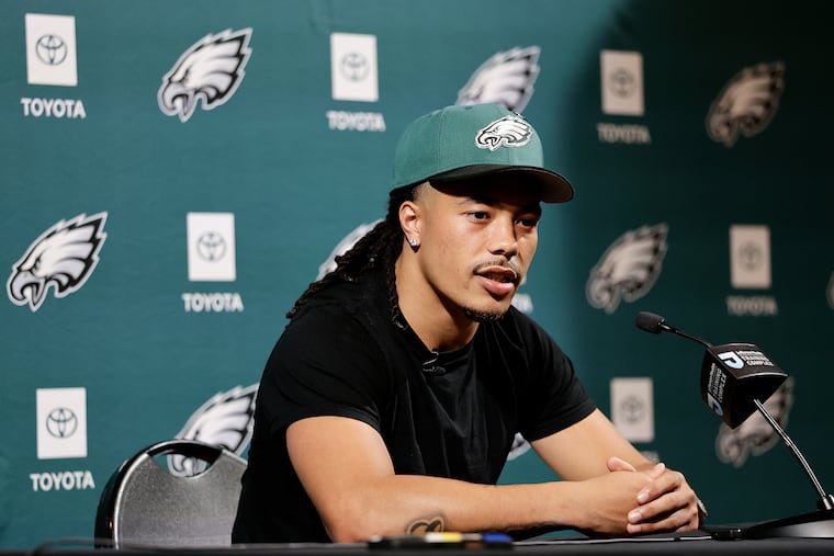 The Eagles traded up in the draft to select wide receiver Makai Lemon with the 20th overall pick.