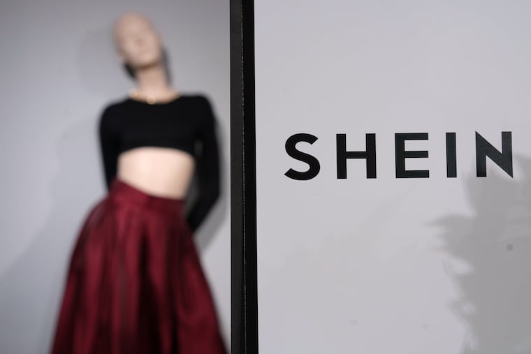 Clothes by Chinese company Shein are seen in the BHV (Bazar de l'Hotel de Ville) department store in November in Paris.