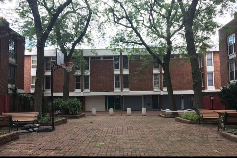 The heart of the University Mews complex is a shady courtyard.