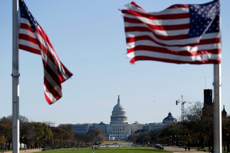 The U.S. Capitol is pictured from the base of the Washington Monument on Thursday, Nov. 13.