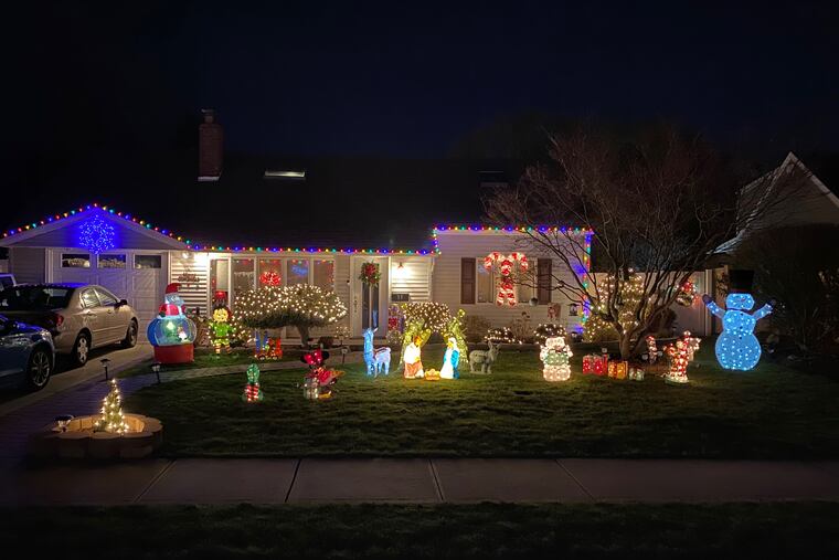 The Pascucci family of Long Island received an anonymous letter scolding them for still having Christmas lights up. Sara Pascucci said her family was not ready to remove the decorations after losing both her father and aunt to covid-19 in January. MUST CREDIT: Sara Pascucci