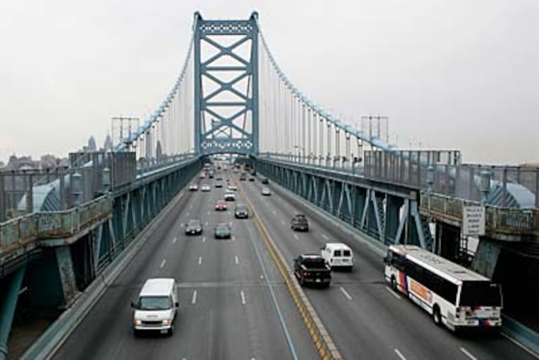 The DRPA board must decide about raising tolls on area bridges such as the Benjamin Franklin, pictured here. (File photo)