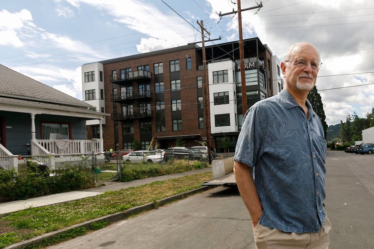 Rod Merrick, president of the Eastmoreland Neighborhood Association, worries Oregon's legislation will make the problem worse. In his Portland neighborhood, developers have been replacing single-family houses with complexes with high rent.
