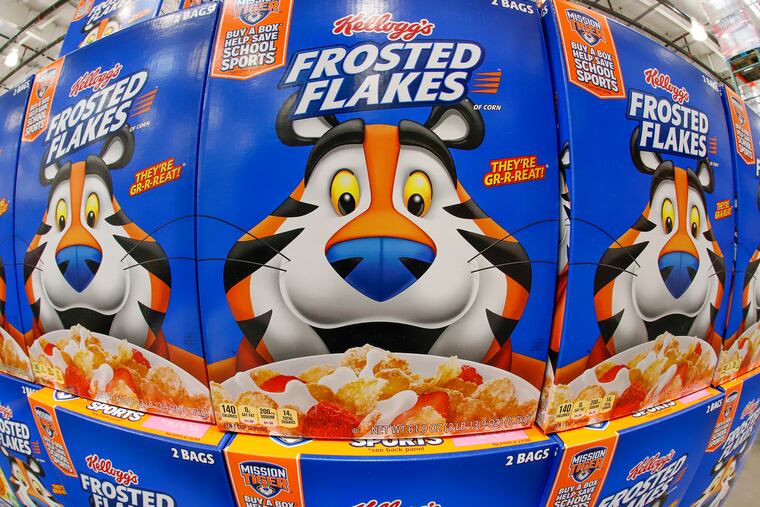 A display of Kellogg's Frosted Flakes cereal at a Costco Warehouse in Homestead, Pa.