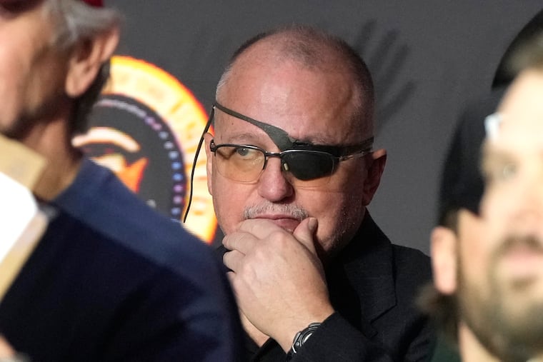 Oath Keepers founder Stewart Rhodes attends an event where President Donald Trump spoke at the Circa Resort and Casino in Las Vegas in 2025.