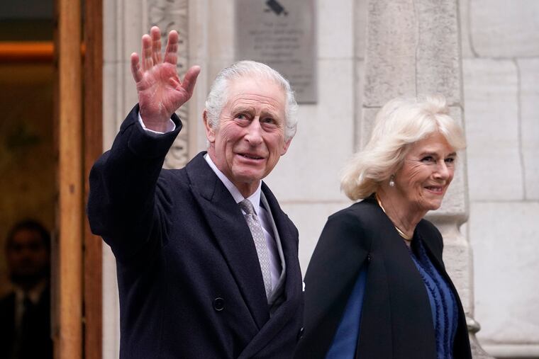 Britain's King Charles III and Queen Camilla in central London in January.