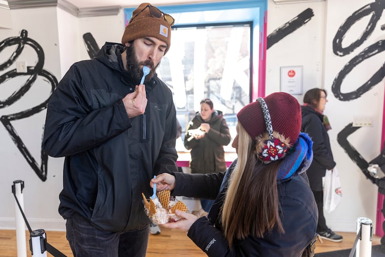 Lauren Stoyko-Sullivan, of South Philadelphia and her husband, Matt Sullivan, at the Milk Jawn breakfast event.
