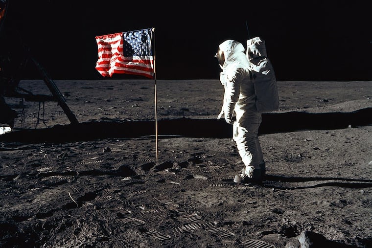 Astronaut Edwin "Buzz" Aldrin stands on the moon during the Apollo 11 mission on July 20, 1969.