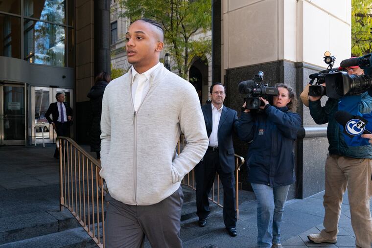 In a file photo, Michael White exits the Stout Center for Criminal Justice after a preliminary hearing Oct. 30, 2018, in the stabbing death of Sean Schellenger.