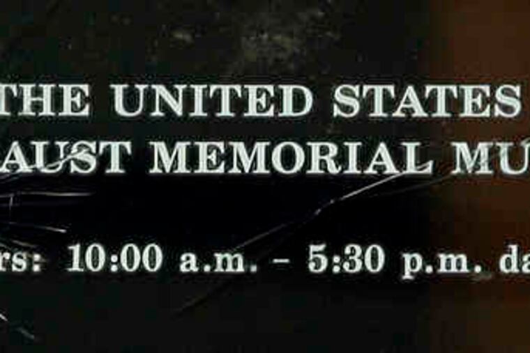 A bullet strike on a door at the Holocaust Memorial Museum.