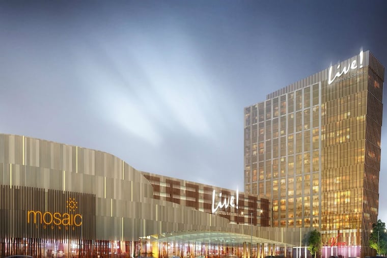 Newest rendering of Stadium Casino LLC’s proposed Live! casino and hotel in South Philadelphia.