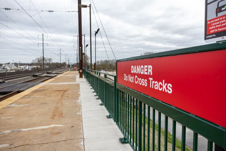 A train stop in Bristol near where a father and his two sons were struck and killed by an Amtrak train on April 3.
