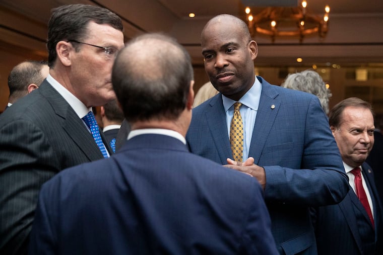 City Councilmember Derek Green (right) attends the annual Pennsylvania Society event in 2019. Green, who is expected to run for mayor, has proposed allowing for a limited number of new coliving facilities in Philadelphia, a move that could alleviate homelessness in the city.