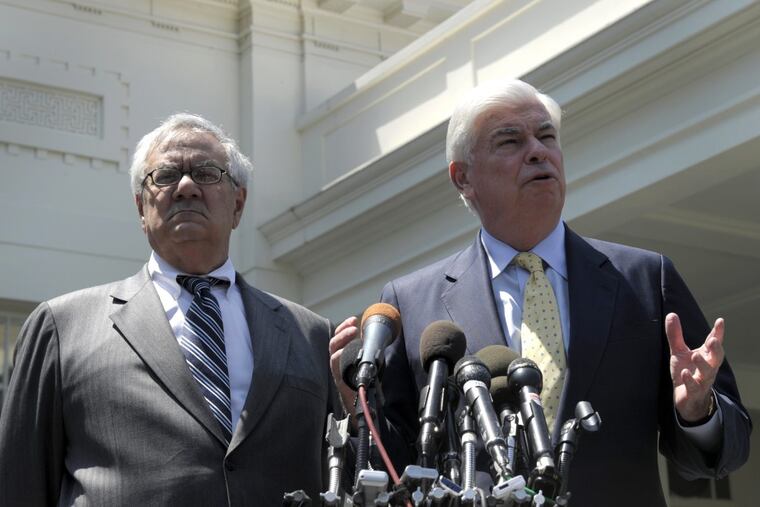 The prime sponsors of Dodd-Frank in 2010, U.S. Rep. Barney Frank (D., Mass.) and Sen. Christopher Dodd (D., Conn.).