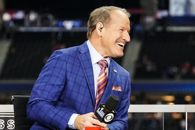 CBS Sports analysts Bill Cowher laughs on the set of "The NFL Today" ahead of Super Bowl LIII in Atlanta earlier this year. Cowher is entering his 13th year at CBS after having spent 15 seasons as the head coach of the Pittsburgh Steelers.