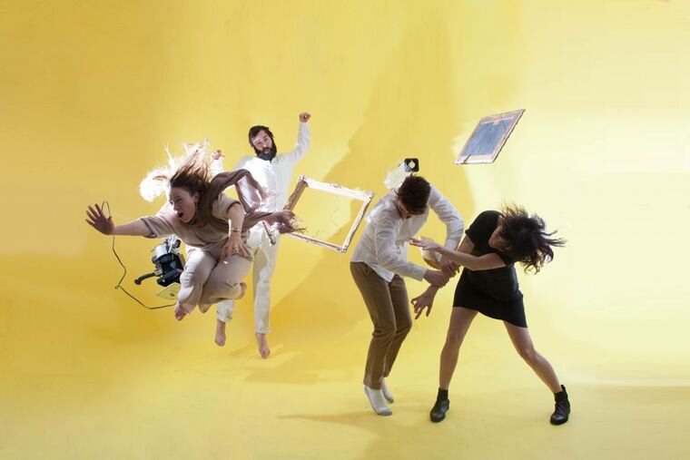 The cast of New Paradise Laboratories’ philosophical horror-farce “Hello Blackout!” It will be presented through Sept. 17 at the Fringe Festival.