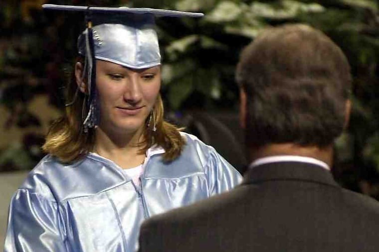 Jessica McClure Morales, married and the mother of two young children now, at her 2004 high school graduation.