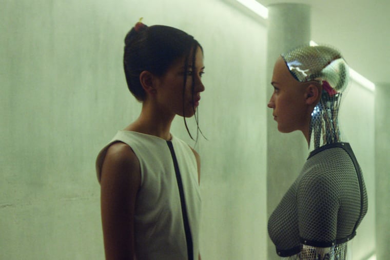 Sonoya Mizuno (left) and Alicia Vikander in 'Ex Machina,' whose director sought to explore what gender really is. (DNA Films)