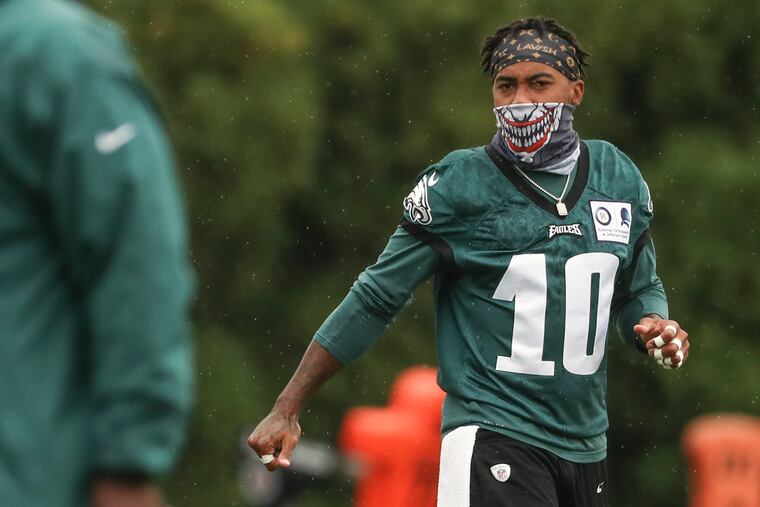 Eagles wide receiver DeSean Jackson caught a 40-yard TD on Thursday at practice.