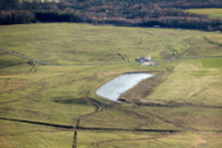 The United Flight 93 crash site on a former strip mine in Shanksville, Pa. Eventually, a house will be built on the land for a ranger who will provide security at the memorial.