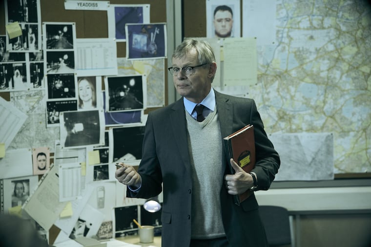 Martin Clunes stars as London police detective Colin Sutton in "Manhunt," a fact-based miniseries premiering Monday, March 11, on the streaming service Acorn.