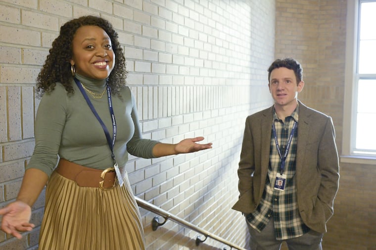 Star and creator Quinta Brunson and Chris Perfetti in ABC's "Abbott Elementary"